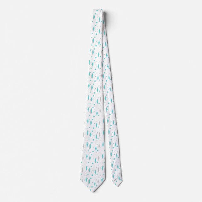 Retro Turquoise Diamond & Starburst Necktie (Front)
