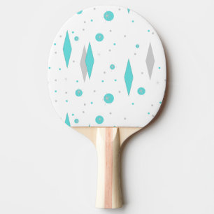 Retro Turquoise Diamond & Starburst Ping Pong Padd Ping Pong Paddle