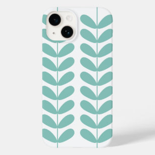 Retro Turquoise Flowers Mid Century Modern Case-Mate iPhone 14 Case