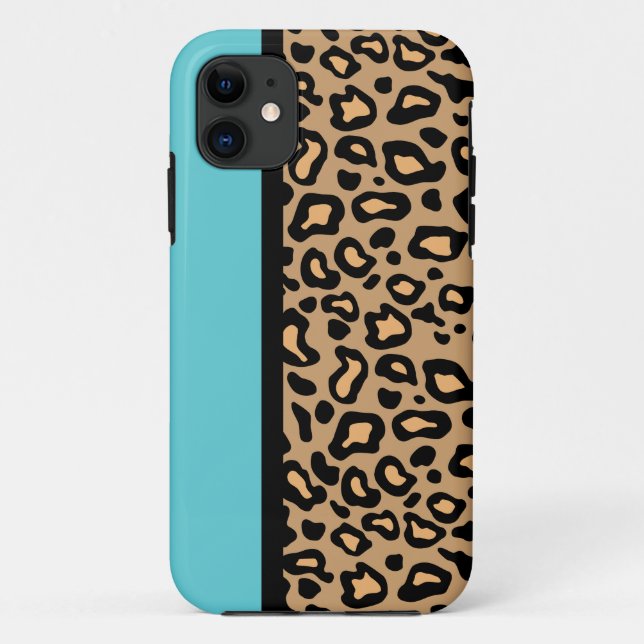 Retro Turquoise Leopard Print iPhone Case Gift (Back)