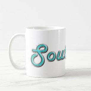 Retro Turquoise Southpaw  Coffee Mug