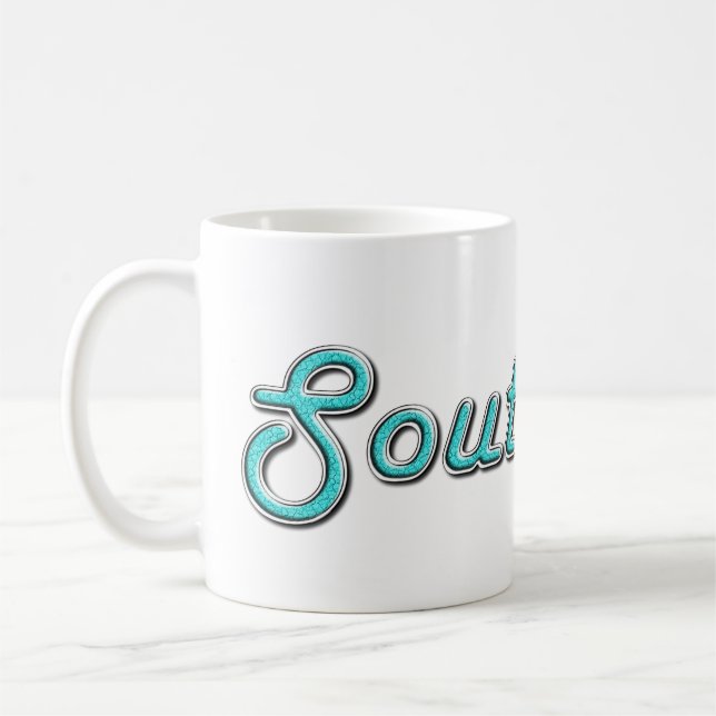 Retro Turquoise Southpaw  Coffee Mug (Left)