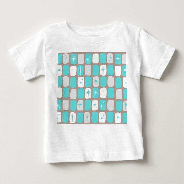 Retro Turquoise Starbursts Baby T-Shirt (Front)