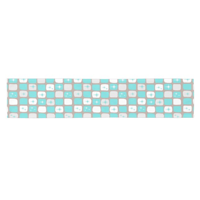 Retro Turquoise Starbursts Table Runner (Horizontal)