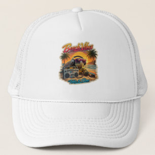 Retro Turtle Beach Vibes - Cool Summer Chill Graph Trucker Hat