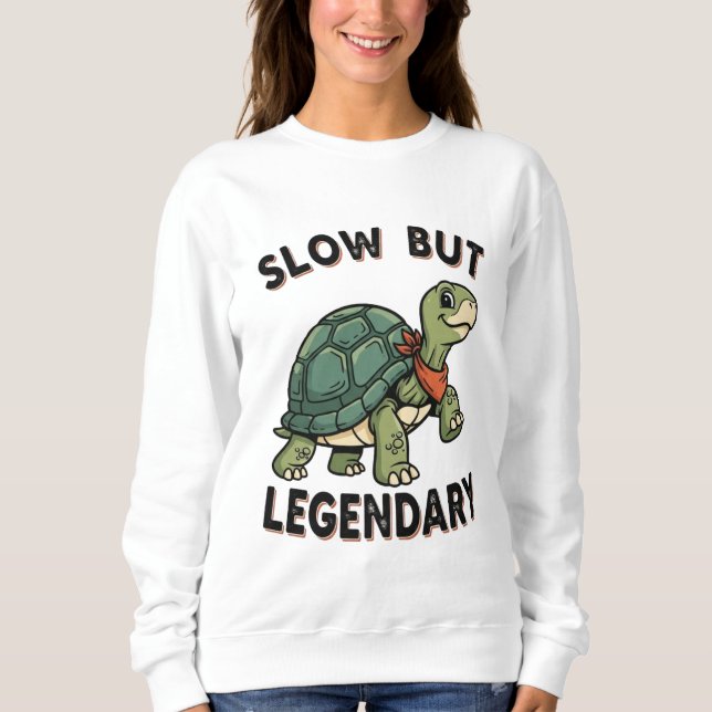 Retro Turtle Slow Legend Women’s Sweatshirt (Front)