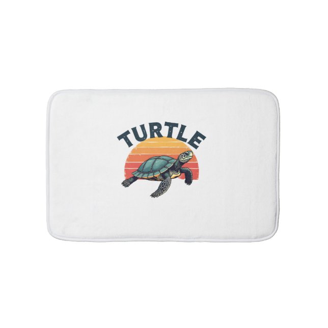 Retro Turtle T-Shirt Bath Mat (Front)
