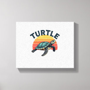 Retro Turtle T-Shirt Canvas Print