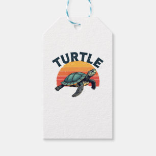 Retro Turtle T-Shirt Gift Tags
