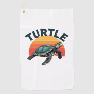 Retro Turtle T-Shirt Golf Towel