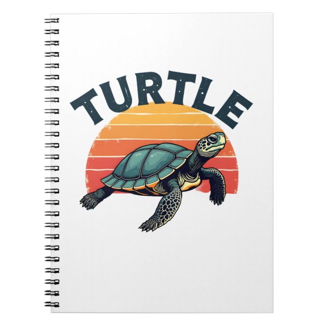 Retro Turtle T-Shirt Notebook (Front)