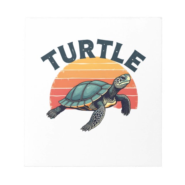 Retro Turtle T-Shirt Notepad (Front)