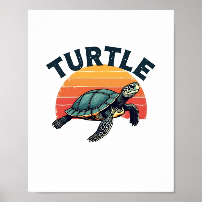 Retro Turtle T-Shirt Poster (Front)