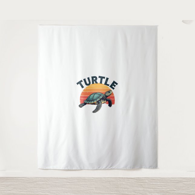 Retro Turtle T-Shirt Tapestry (Front)