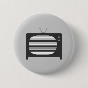 Retro TV 6 Cm Round Badge