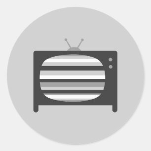 Retro TV Classic Round Sticker