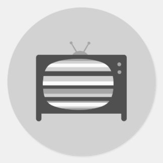 Retro TV Classic Round Sticker