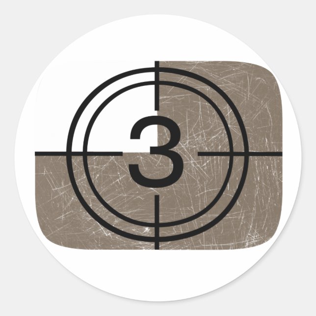 Retro TV Classic Round Sticker (Front)