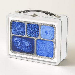 Retro TV Dinner in Blue Metal Lunch Box