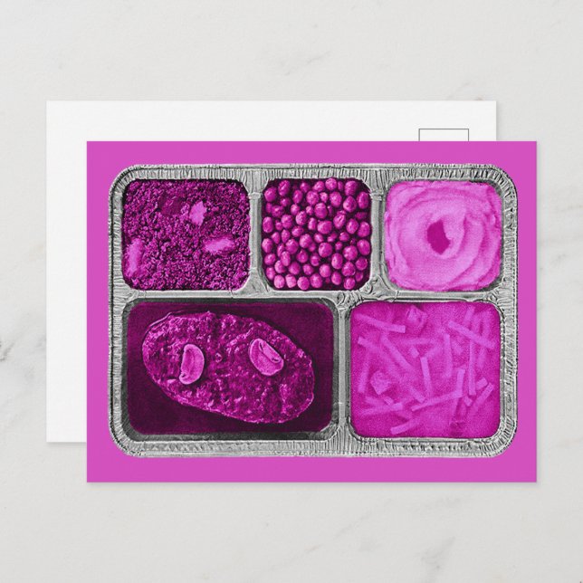 Retro TV Dinner in Pink Postcard (Front/Back)