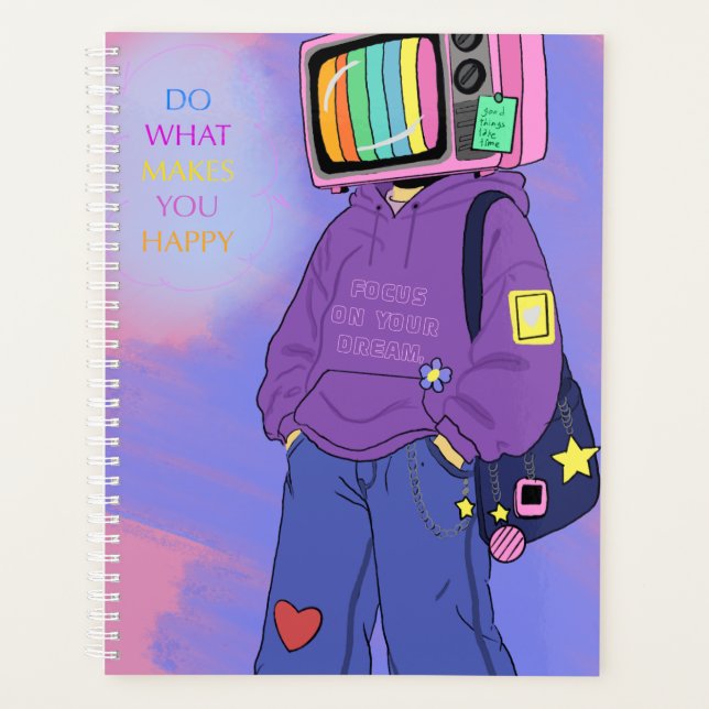 Retro tv dopamine  planner (Front)