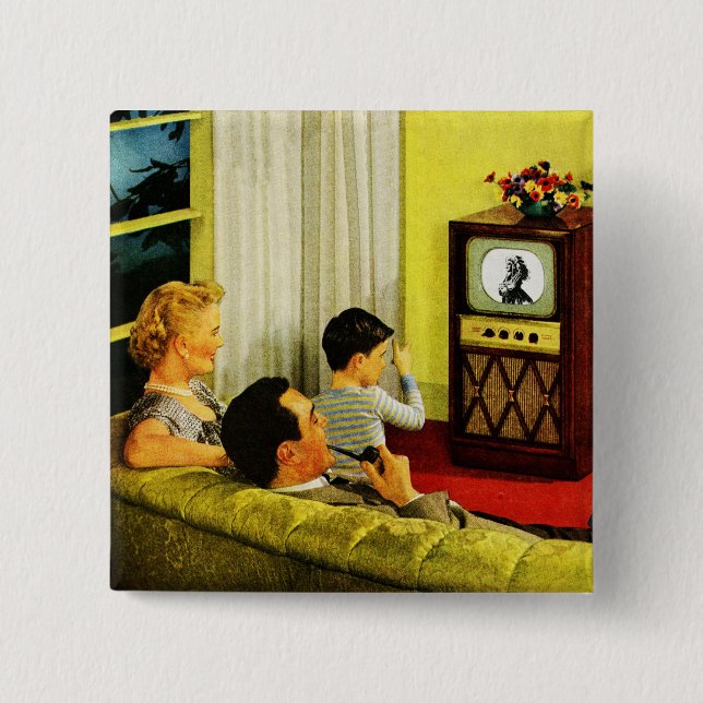 Retro TV Family Button (Front)