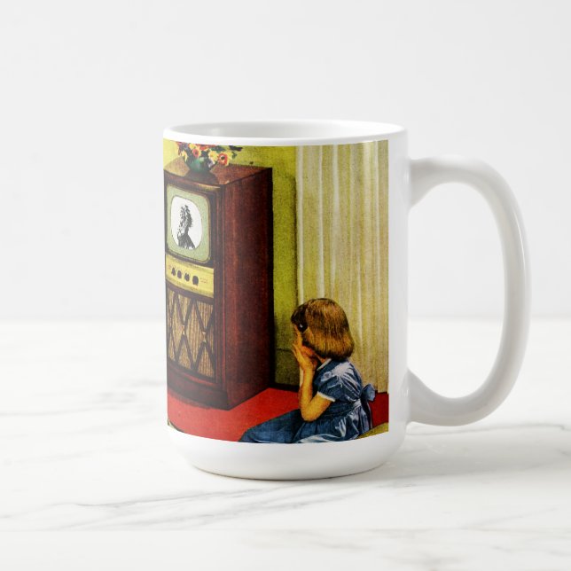 Retro TV Family Drinking Mug (Right)
