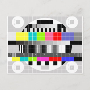 Retro TV multicolor signal test pattern Postcard