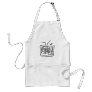 Retro TV No Signal Cats Standard Apron