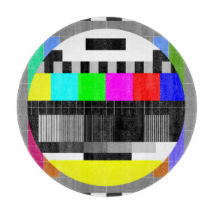 Retro TV no signal illustration. Cutting Board