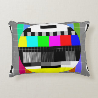 Retro TV no signal illustration. Decorative Cushion
