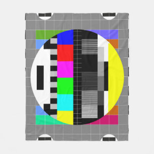 Retro TV no signal illustration. Fleece Blanket