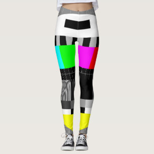 Retro TV no signal illustration. Leggings