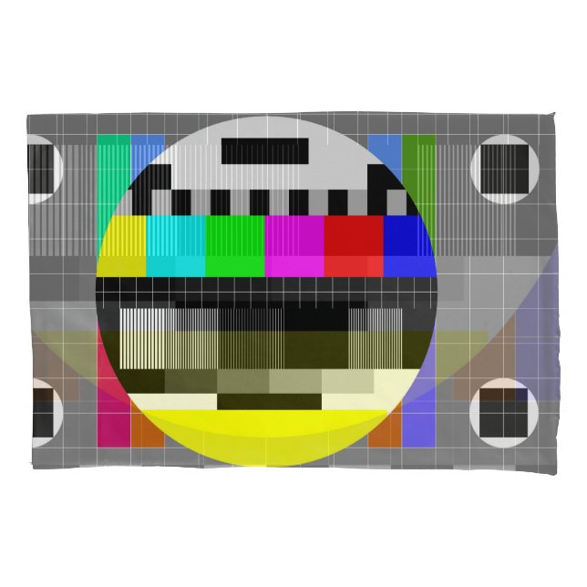 Retro TV no signal illustration. Pillowcase (Front)
