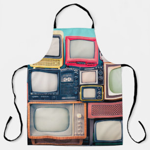 Retro TV receivers set from circa 60s, 70s and 80s Apron