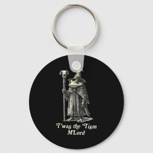 Retro T'was The tism M'lord Funny Witch Frog Graph Key Ring