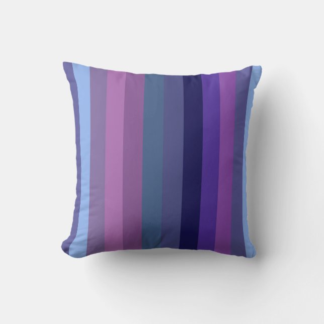 Retro Twilight Moody 70s Horizontal Stripes Cushion (Front)