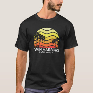 Retro Twin Harbours Beach Surf Vintage Palm Venice T-Shirt