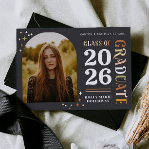 Retro Twinkle Graduation Party Invitation Card