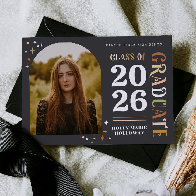 Retro Twinkle Graduation Party Invitation Card (Creator Uploaded)