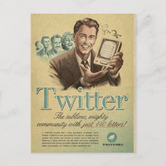 Retro Twitter Social Media Ad by Send My Love Postcard