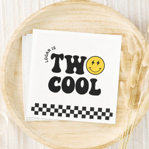 Retro Two Cool Boy 2nd Birthday Party Napkin
