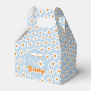 Retro Two Groovy Boys 2nd Birthday Favour Box
