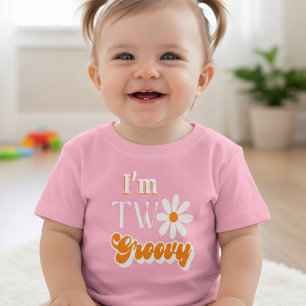 Retro Two Groovy Girls 2nd Birthday Toddler T-Shirt