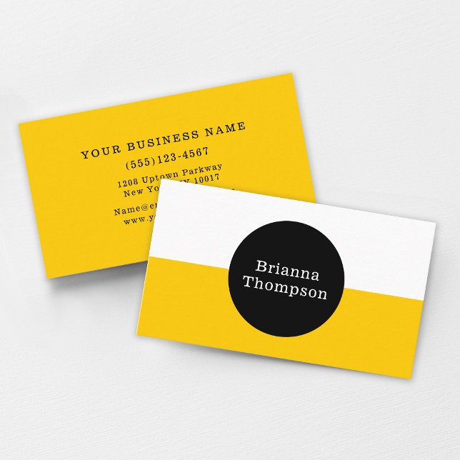 Retro Two Tone Colour Block Lime Green Business Card (Creator Uploaded)