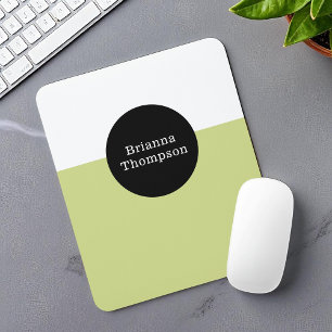 Retro Two Tone Colour Block Lime Green Mouse Pad