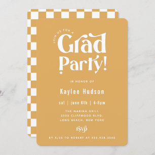 Retro Type Graduation Party Invitation