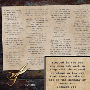 Retro Typewriter Bible Psalm Verses for Journals  Tissue Paper