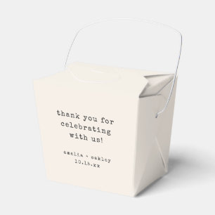 Retro Typewriter Ivory Custom Wedding Thank You Favour Box