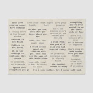 Retro Typewriter Motivational Quotes for Journals Tissue Paper
